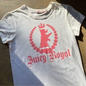 Juicy Couture “JUICY ROYAL” White & Pink y2k Tee